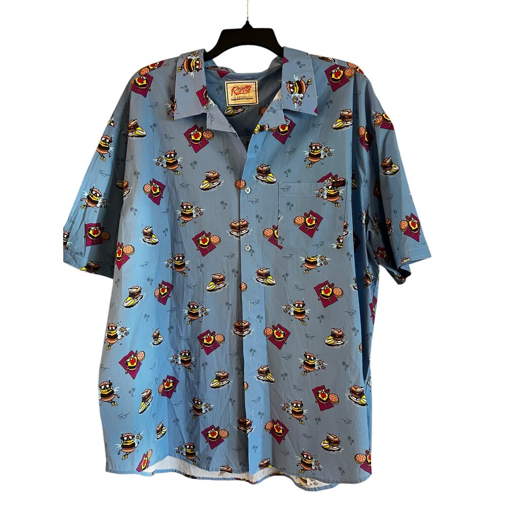 Casual Blue Graphic Shirt
